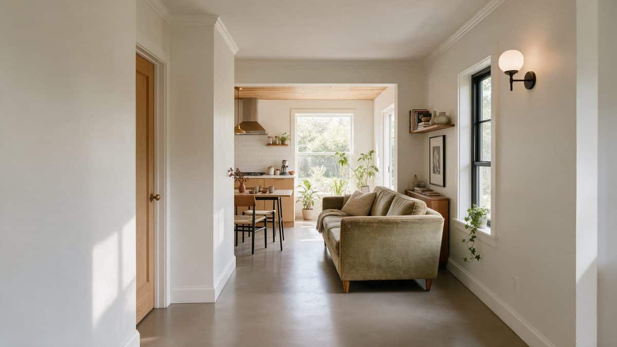 hoe duur is een gietvloer in een woonkamer met lichte PU vloer