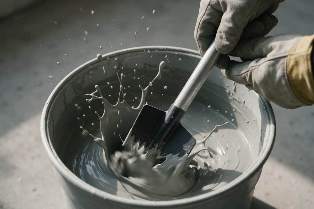 Inhoud van een PU gietvloer pakket met gereedschap voor zelfdoeners